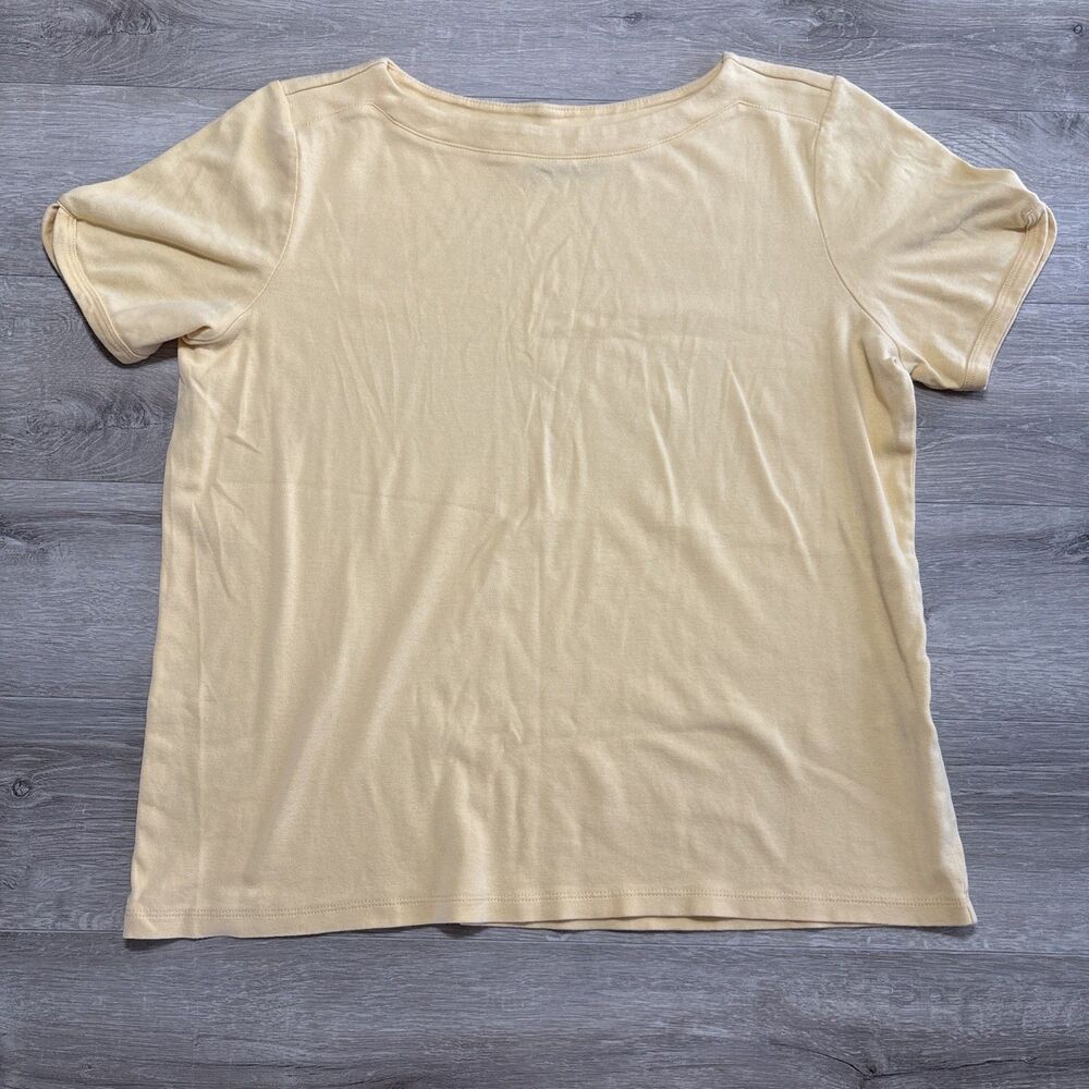 Chico’s Women’s Size 3 Yellow Short Sleeve Top Relaxed Fit T Shirt